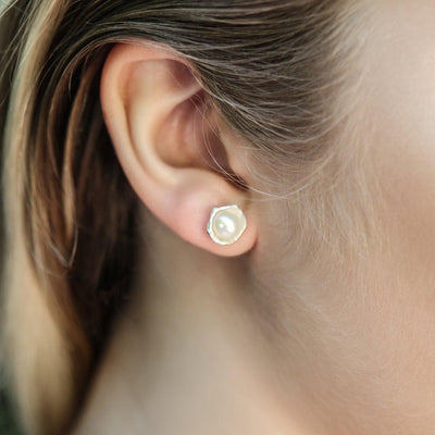 Oyster Pearl Stud Earrings-Cameron Kruse