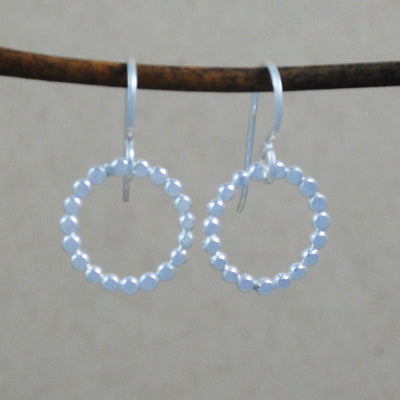 Small Beaded Circle Earrings - sterling silver-Cameron Kruse