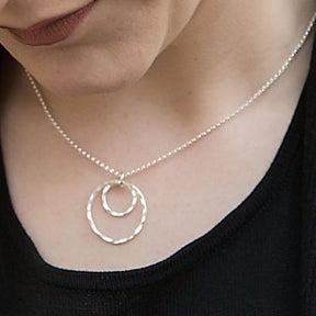Double Ring Pendant - Sterling Silver-Cameron Kruse