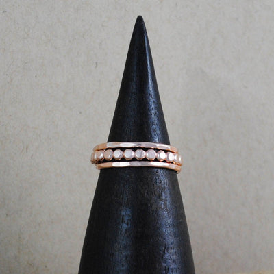 Thick Beaded Stacking Rings - gold-filled-Cameron Kruse