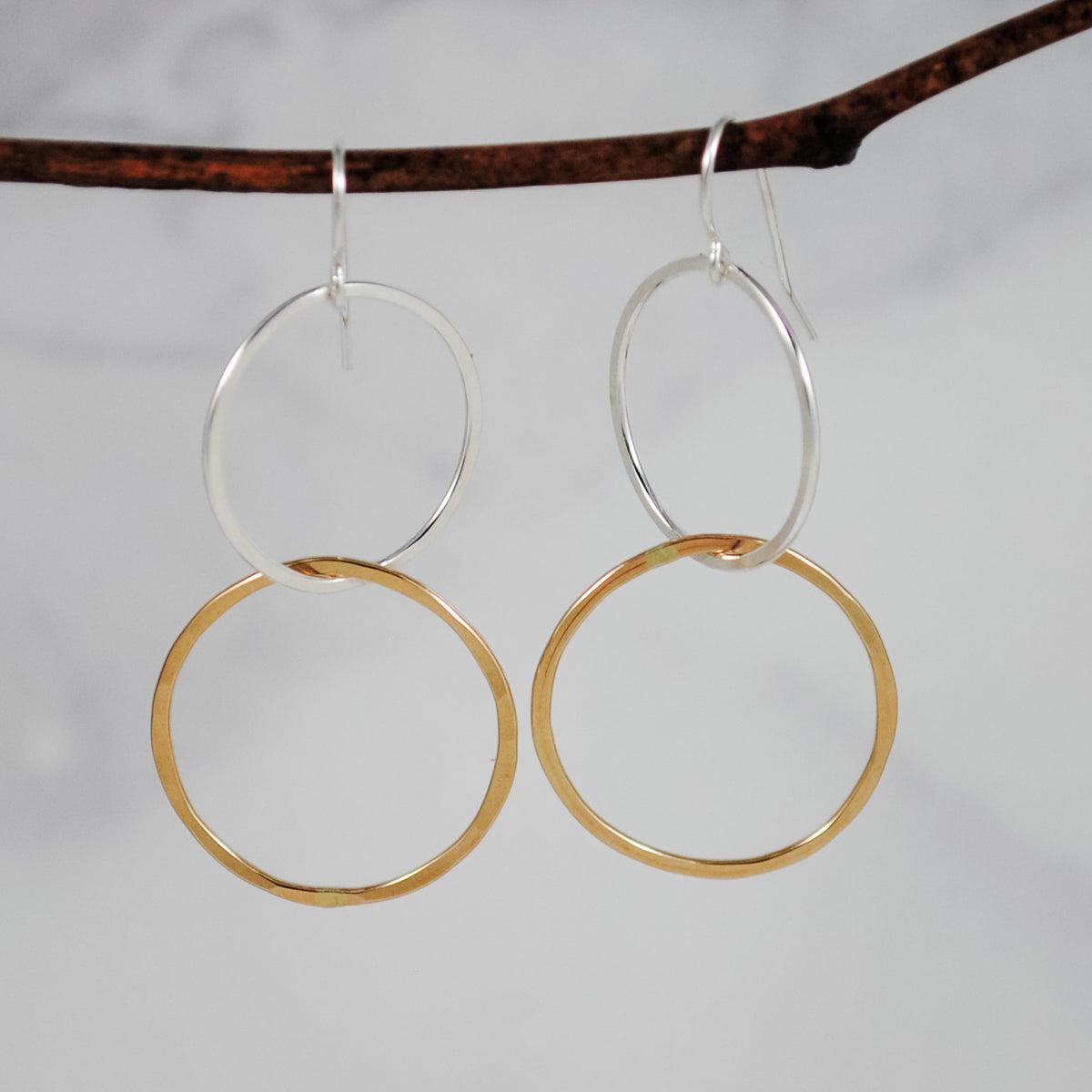 Large Interlocking Earrings - Mixed Metals – Cameron Kruse