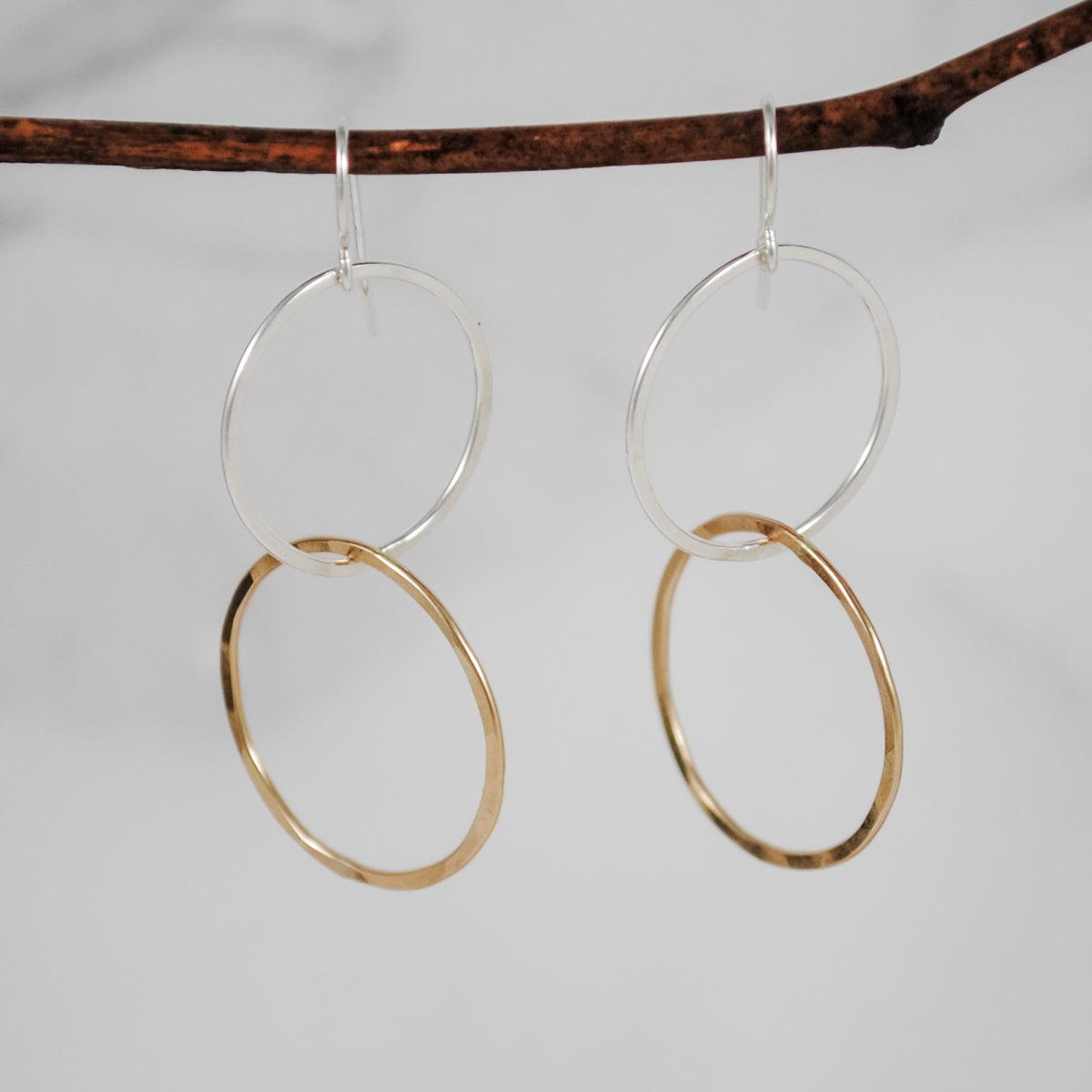 Large Interlocking Earrings - Mixed Metals – Cameron Kruse