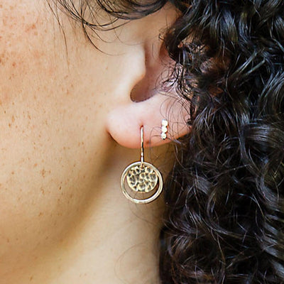 Hammered Halo Earrings - gold-filled-Cameron Kruse