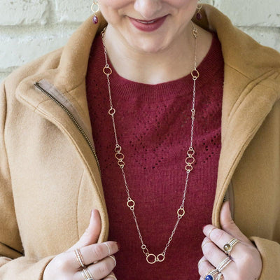 Long Floating Link Necklace - Mixed Metals-Cameron Kruse