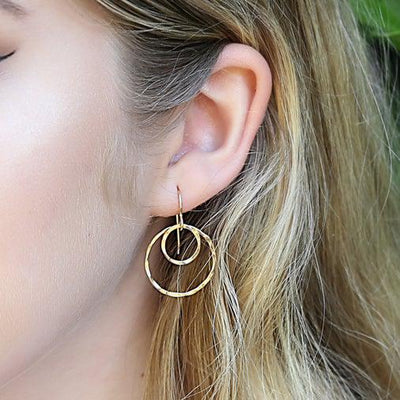 Double Ring Earrings - Gold-Filled-Cameron Kruse