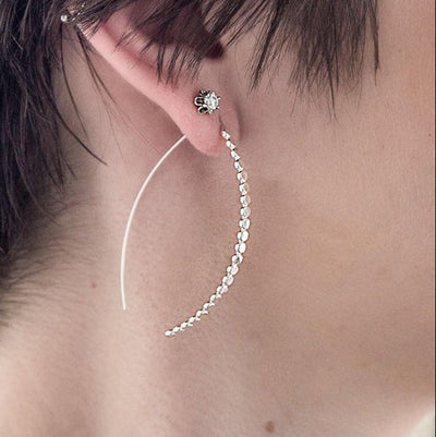 Large Beaded Hoop Earrings - Sterling Silver-Cameron Kruse