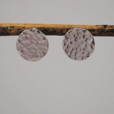 Hammered Disc Stud Earrings - Gold-Filled-Cameron Kruse