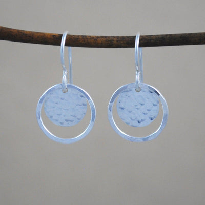 Hammered Halo Earrings - sterling silver-Cameron Kruse