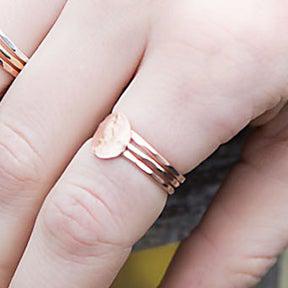 Hammered Disc Stacking Rings - Gold-Filled-Cameron Kruse