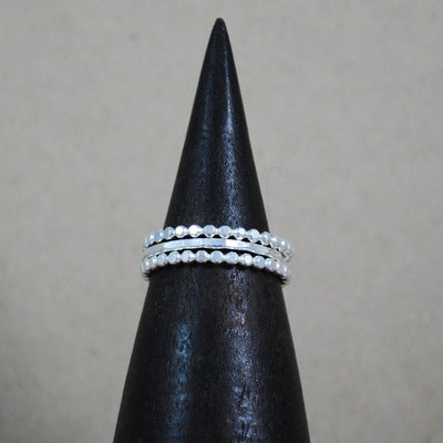 Beaded Stacking Rings - Sterling Silver-Cameron Kruse