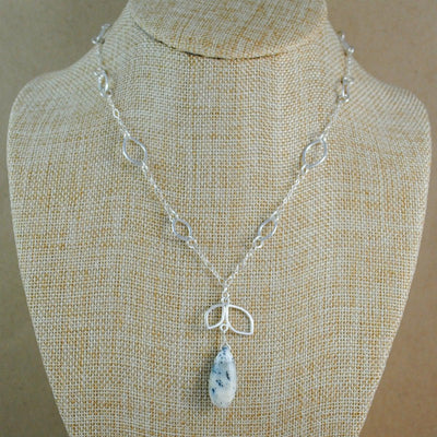 Limited Ed. Petal And Stone Necklace - sterling silver-Cameron Kruse